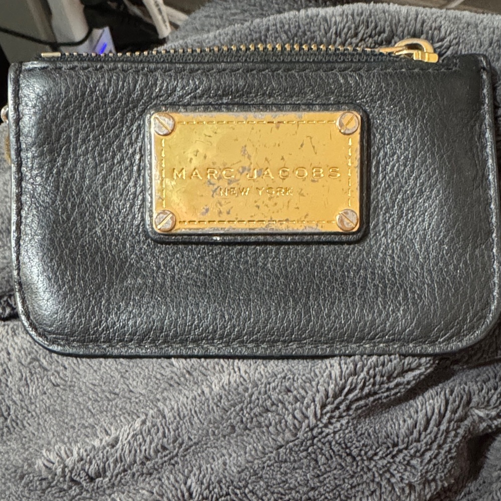 Marc Jacobs Black and Gold Leather Wallet